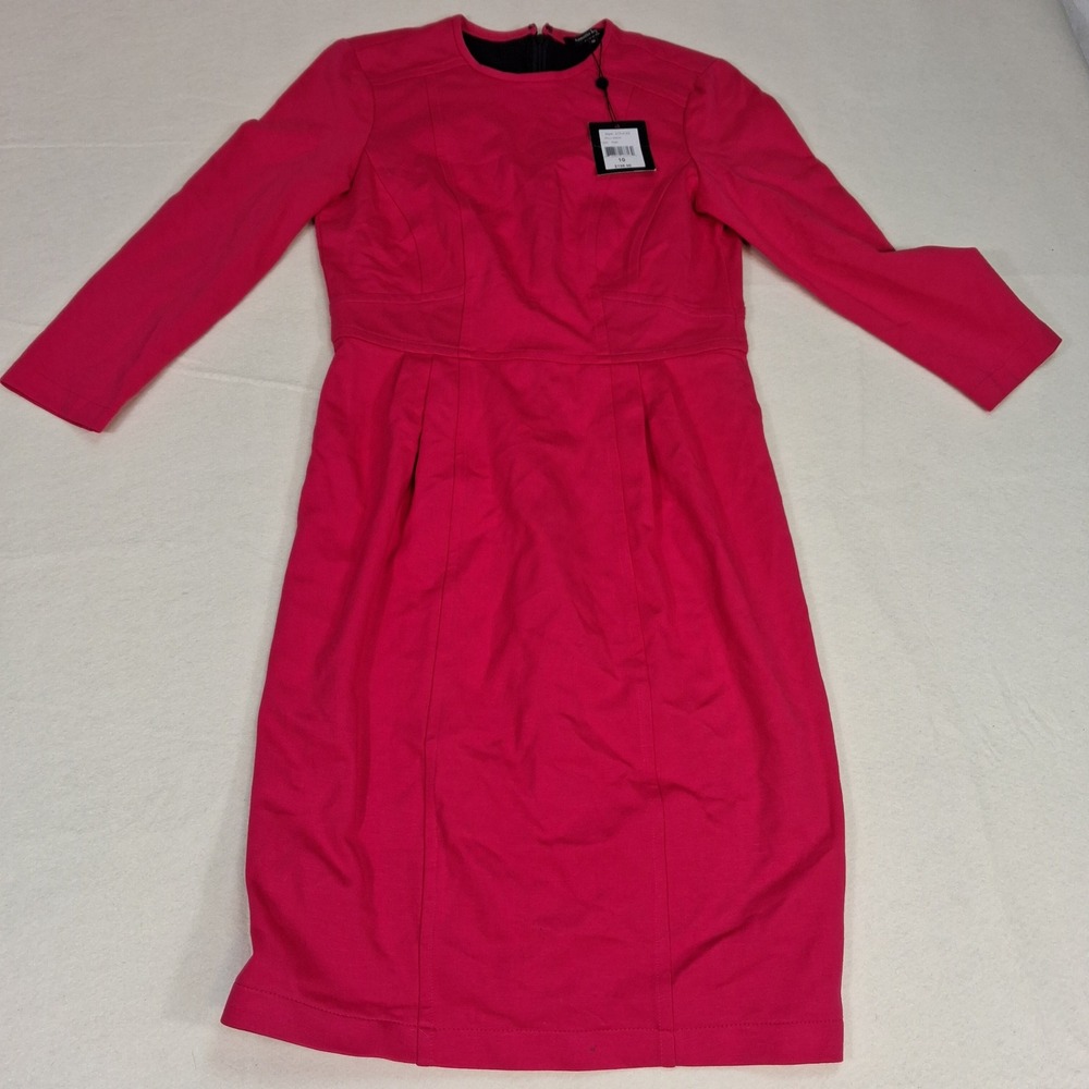 Nanette Lepore Kelly Dress Women Size 10 Pink Long Sleeve Sheath 213-4143